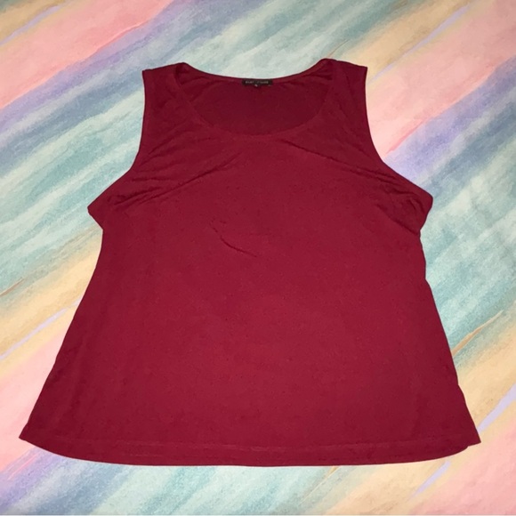 Eileen Fisher Silk Georgette Crepe Ballet Neck Long Tank Size XL - Picture 2 of 5